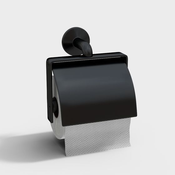 Sleek Black Paper Towel Holder 3D model