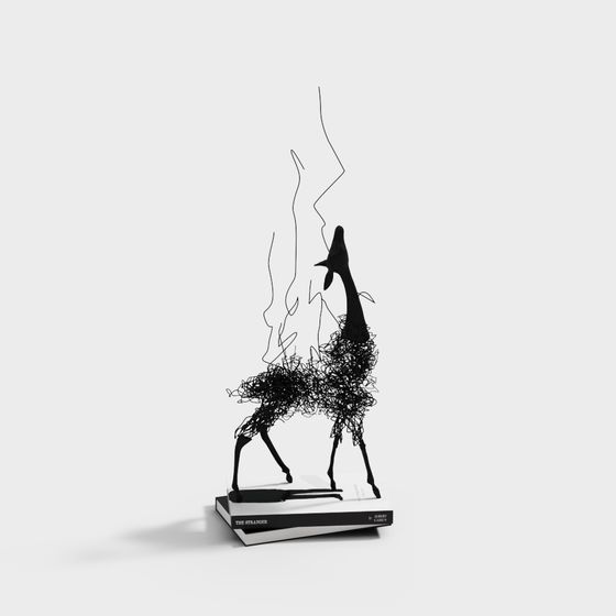 Burning Deer Low Polygon 3D model for Creative Projects