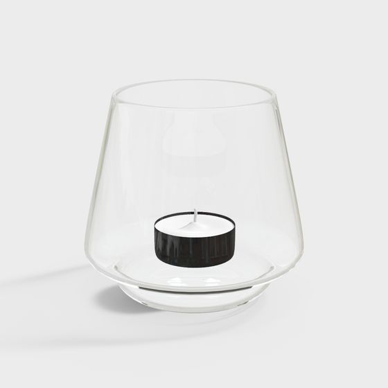 Elegant Glass Candle Holder 3D model for Creative Projects