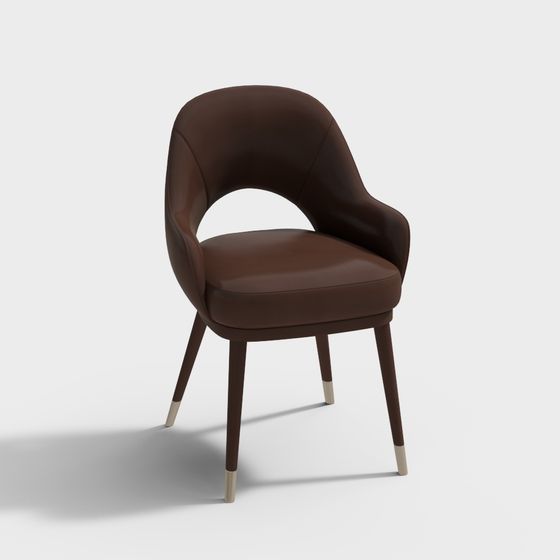 Futuristic Brown Leather Armchair 3D model