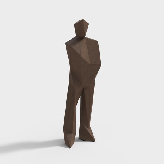 Stylish Low-Polygon Origami Figure 3D model