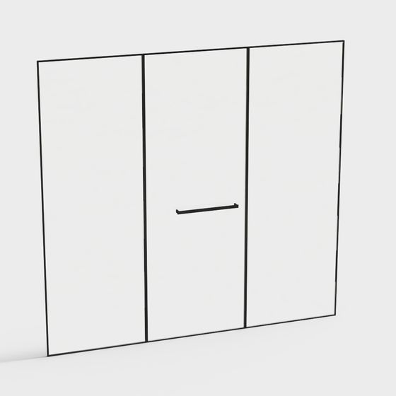 Modern Glass Sliding Door 3D model