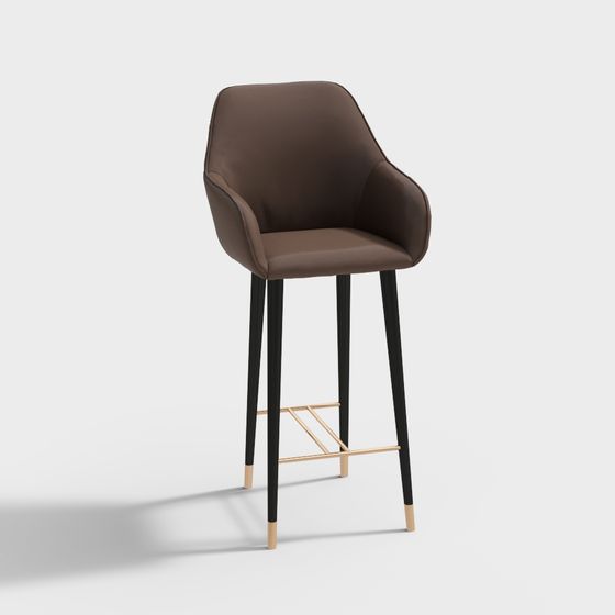 Elegant Low-Poly Bar Stool 3D model