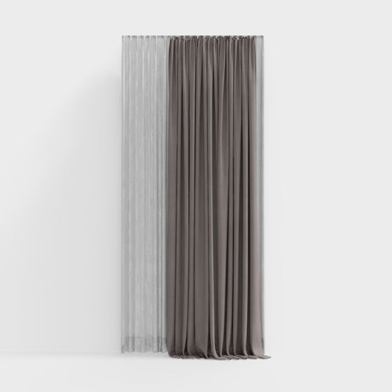 Graceful Flowing Curtain 3D model for Interiors
