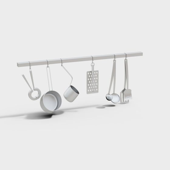 Elegant 3D Kitchen Utensils Model for Modern Cooking