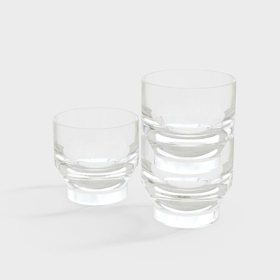 Stylish Low-Poly Glass Cup 3D model