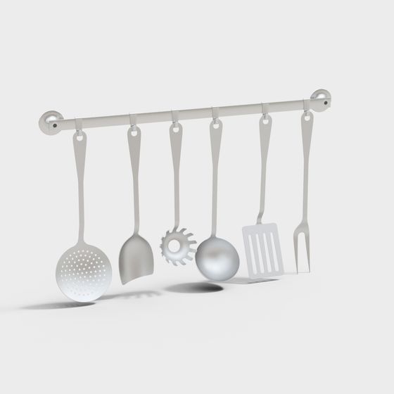 Stylish Low-Poly Kitchen Utensils 3D model