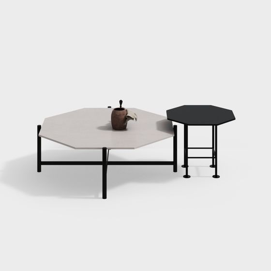 Hexagonal Coffee Table 3D model for Modern Interiors