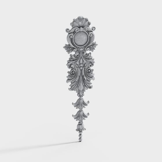 Baroque Style Low Polygon 3D Model