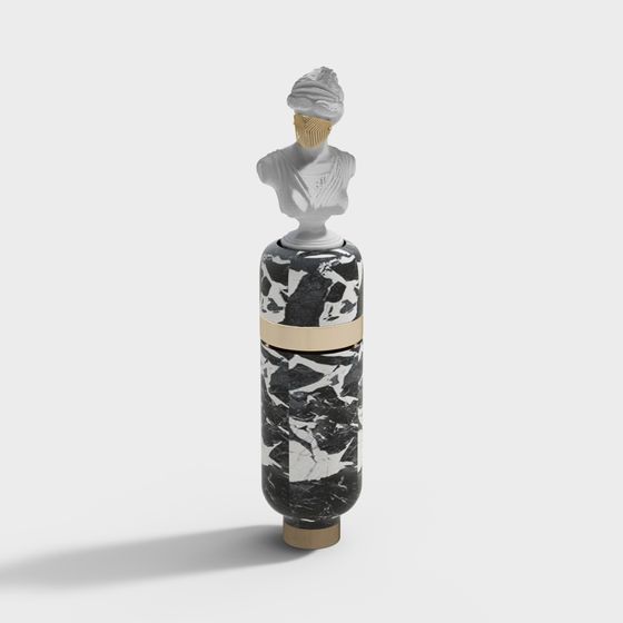 Elegant Marble-Patterned Aroma Bottle 3D model