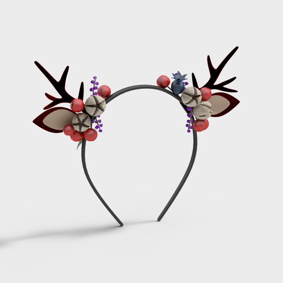 Moderno Copricapo a Pinza con Renna di Natale