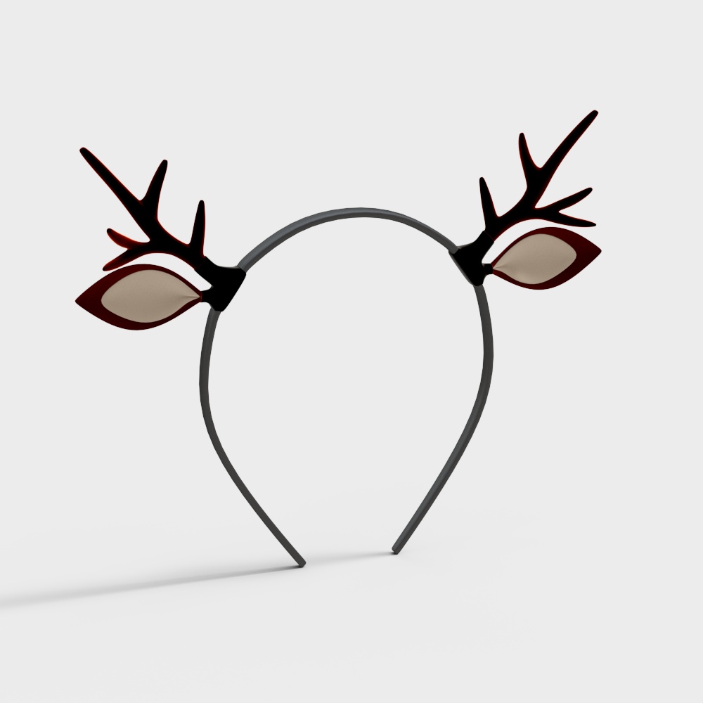 Low-Poly Reindeer Antler Headband 3D model