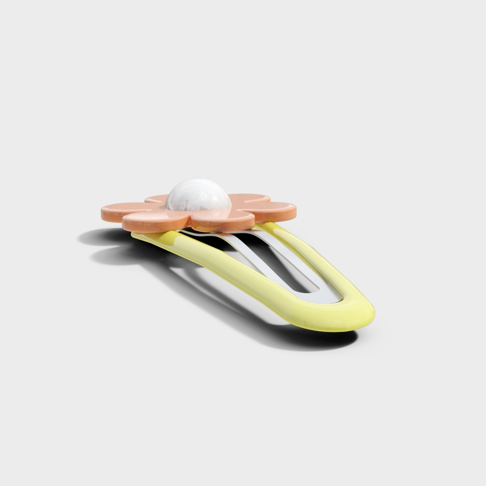 Floral Clips Low Poly 3D Model – Pink Petal Design