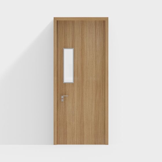 Wood Grain Glass Door 3D model