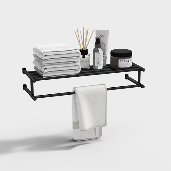 Minimalist Bathroom Storage Rack 3D model