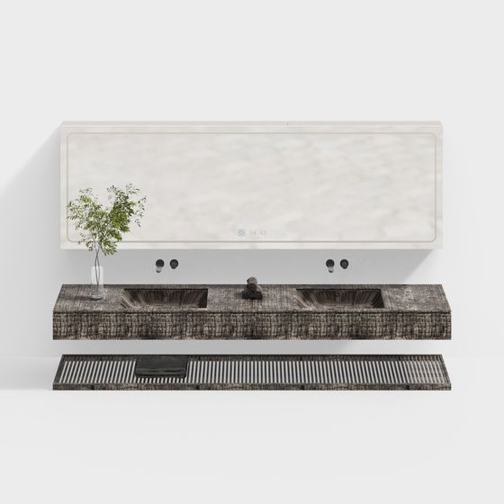 Elegant Low-Poly 3D Sink Model for Modern Bathrooms