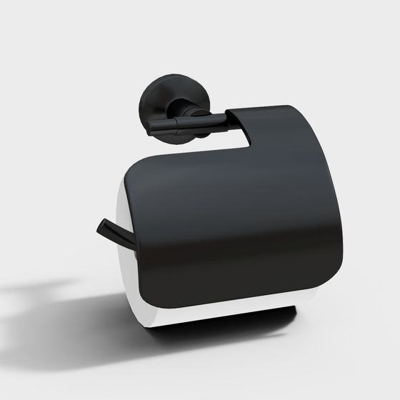 Stylish Black Paper Holder 3D model