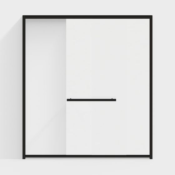 Modern Glass Sliding Door 3D Model