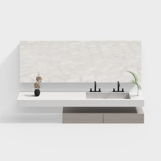 Minimalist Bathroom Vanity 3D model for Stylish Interiors