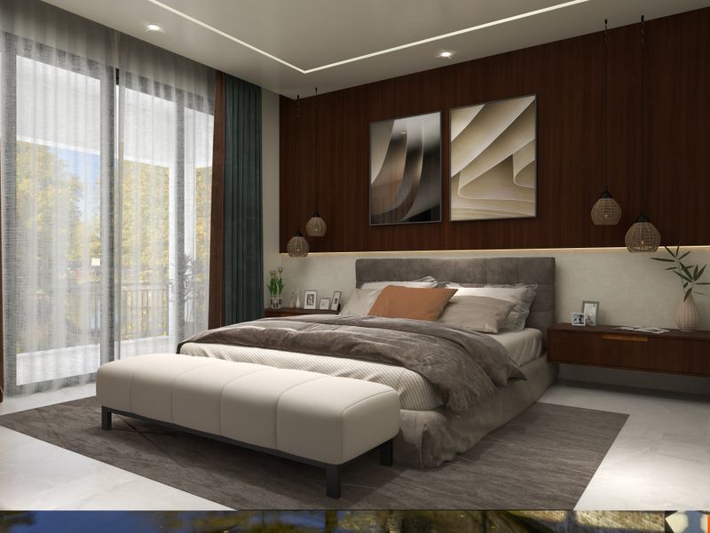 Modern Bedroom Design with Warm Accents