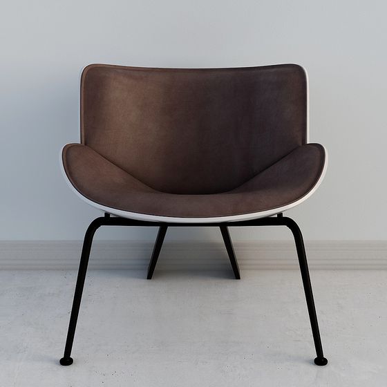 Streamlined Sofa Chair 3D model for Modern Interiors