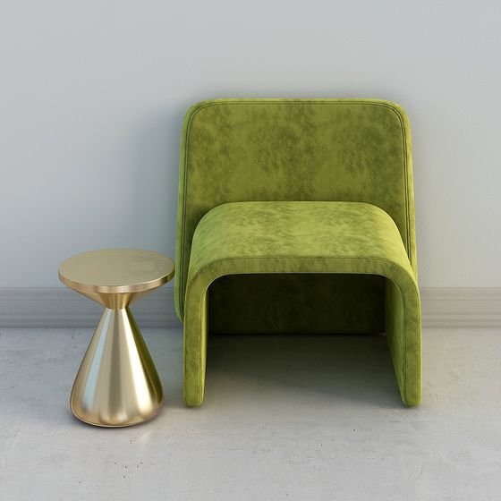 Lush Velvet Chair 3D model