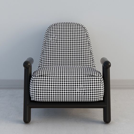 Chic Houndstooth 3D Chair Model for Modern Design