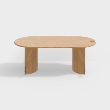 Streamlined Wooden Table 3D model