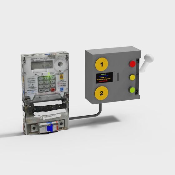 Smart Meter and Control Panel 3D model