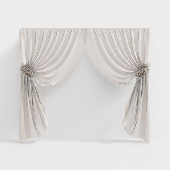 Stylish Low-Poly Curtain 3D model for Creative Spaces