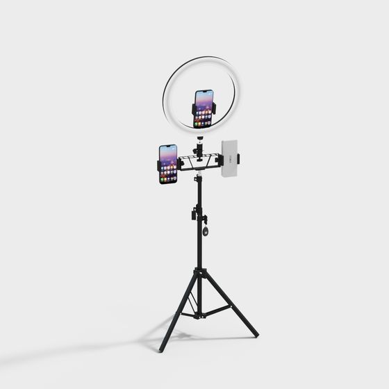 Low Polygon Ring Light Stand 3D model