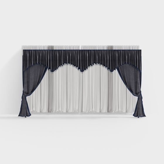 Elegant Low-Poly 3D Curtain Model