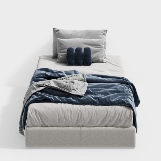 Modern Minimalist 3D Bed Model Design