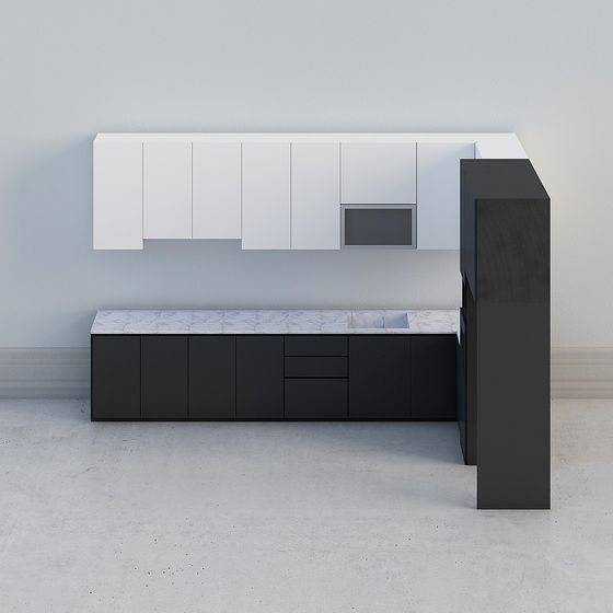 Modern Minimalist Kitchen Cabinet 3D model