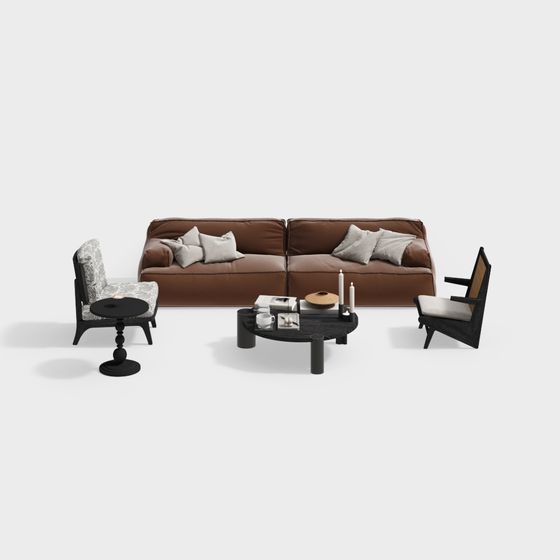 Urban Living Room Set 3D model for Modern Spaces