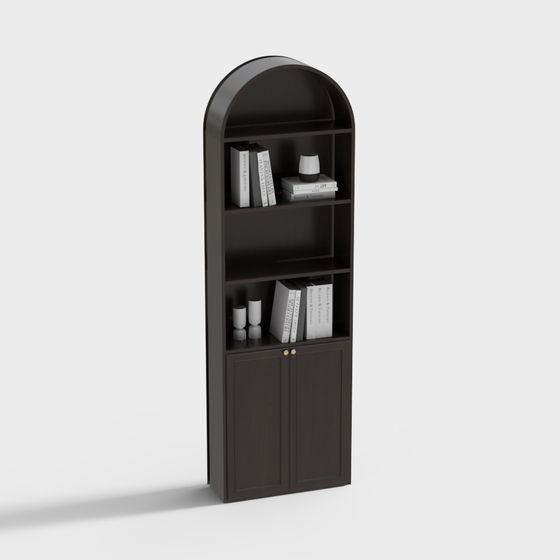 Elegant Low-Poly Bookshelf 3D model
