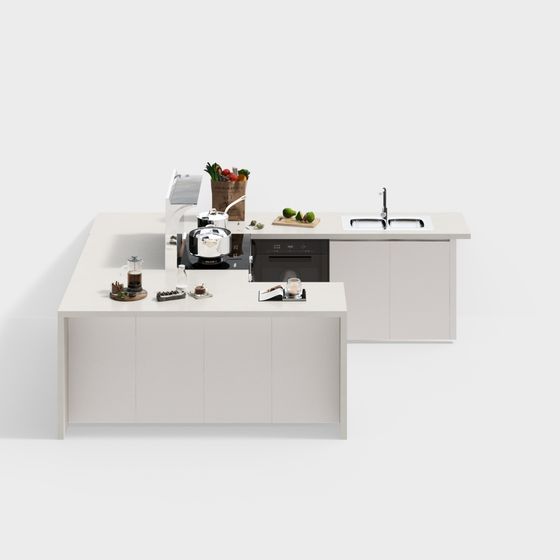 法式開放式廚房 U 型櫃