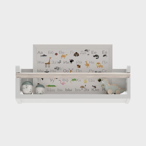 Playful Low-Polygon Children's Bookshelf 3D model