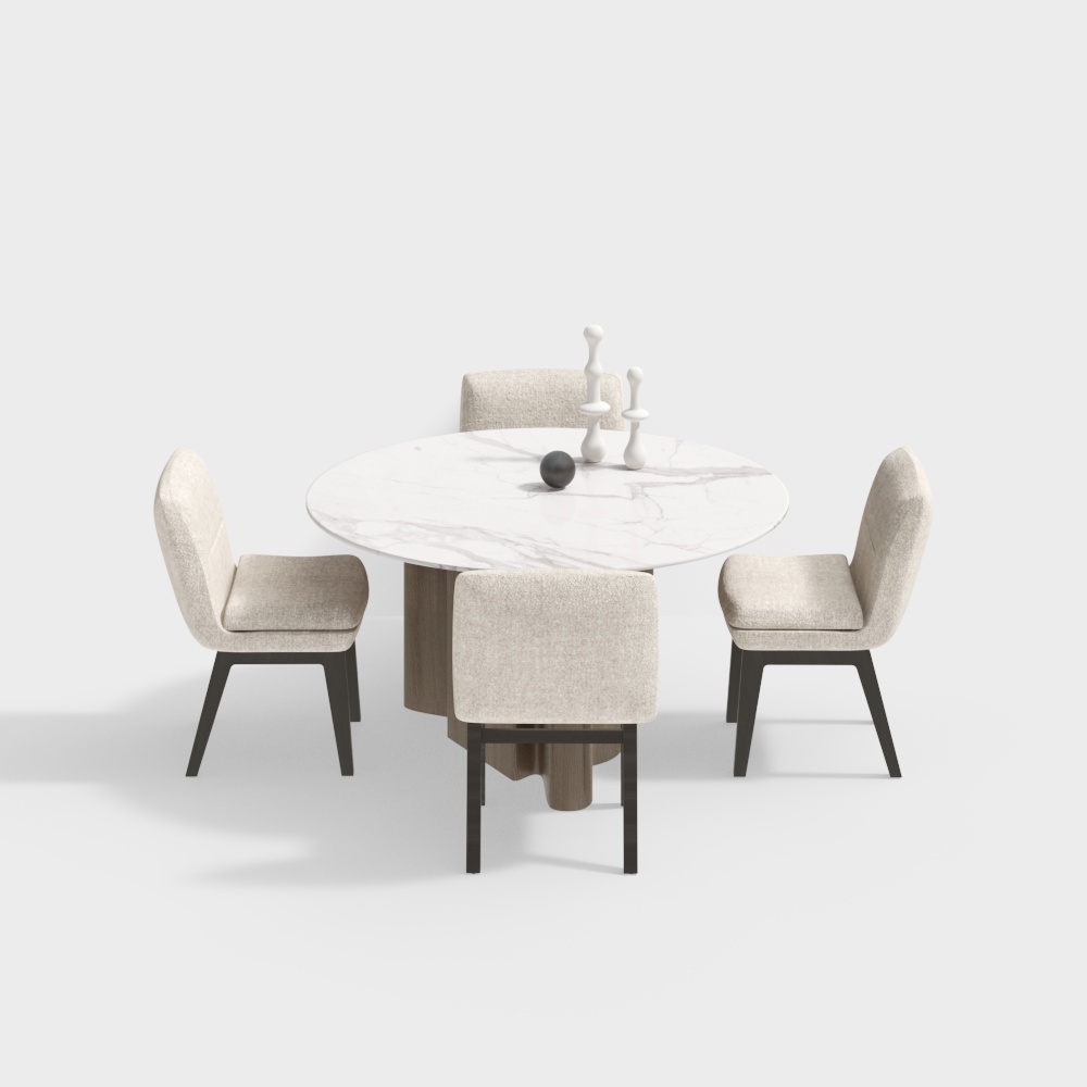 Set di Tavolo da Pranzo Moderno per Soggiorno e Sala da Pranzo