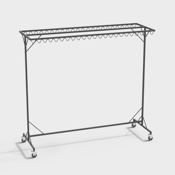 Unique Low-Poly Clothes Rack 3D model