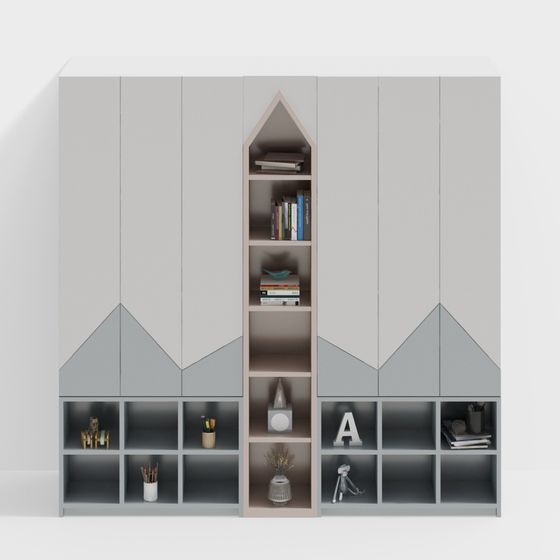 Mountain Peak Bookshelf 3D model