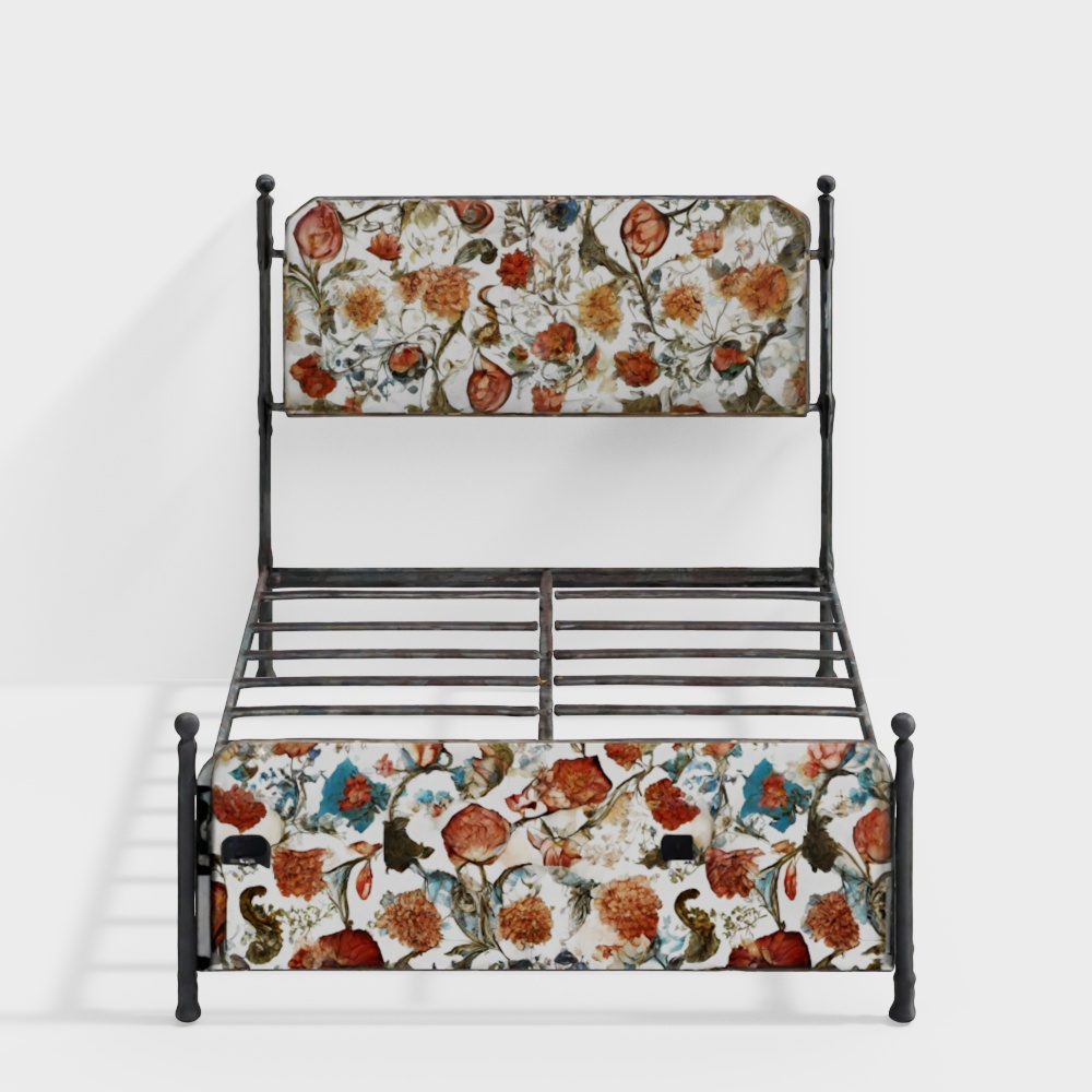 Vintage Iron Bed 3D Model for Interior Design