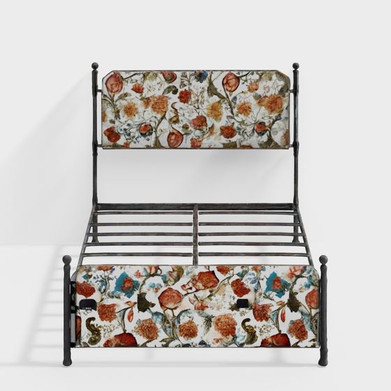 Vintage Iron Bed 3D Model for Interior Design
