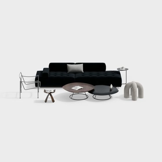 Free Urban Living Room Set 3D model for Designers