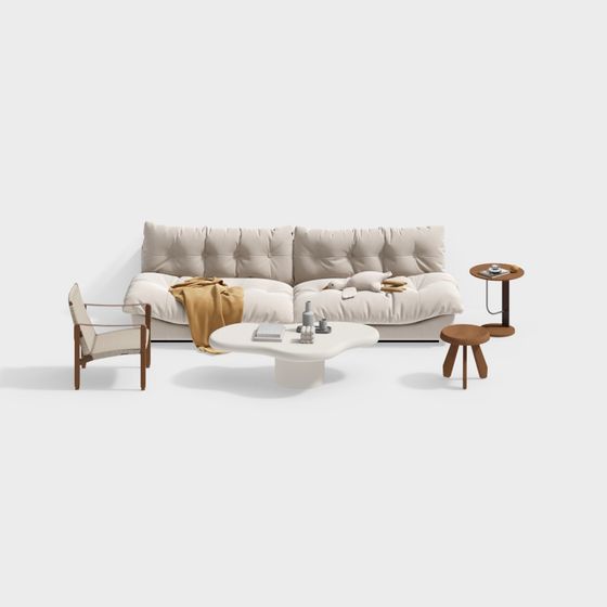 Chic Urban Living Room Set 3D model