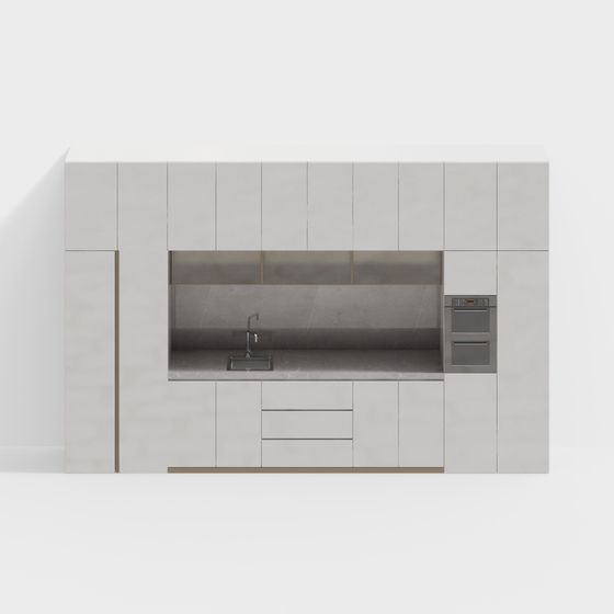 Modern Minimalist Kitchen Cabinet Door 3D model