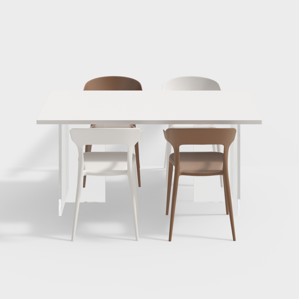 Set Tavolo da Pranzo Moderno per Soggiorno e Sala da Pranzo