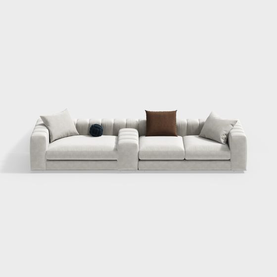 Urban Comfort Low-Poly Sofa 3D model