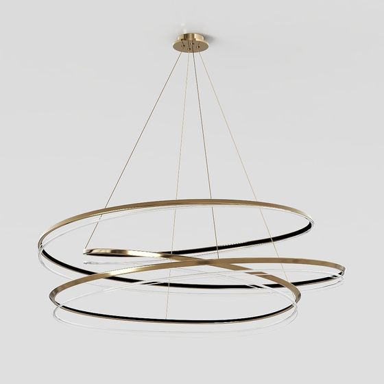 Twisted Circles Pendant Light 3D model