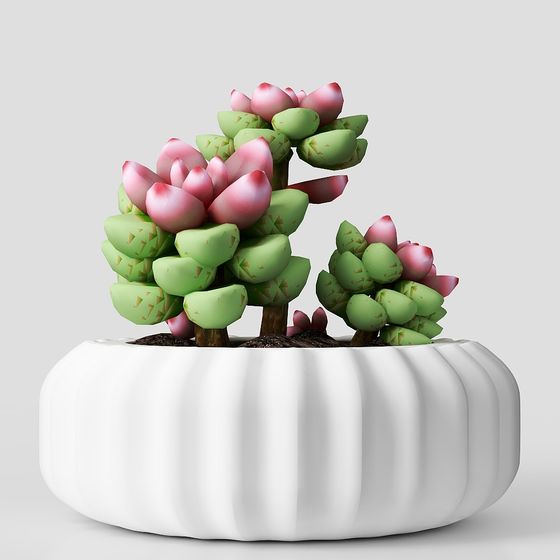 Elegant Succulent Plant Pot 3D model for Creative Projects